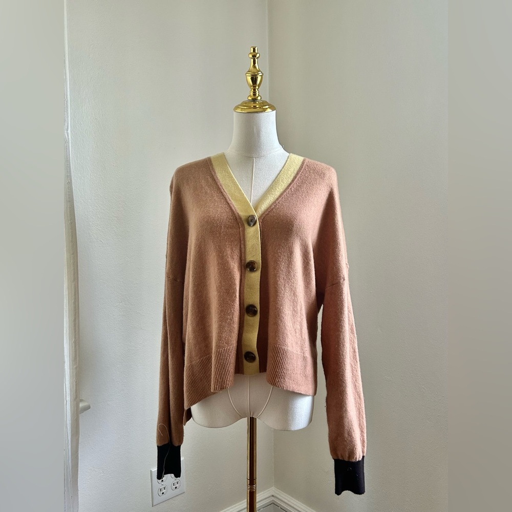 Ann Taylor Brown and Cream Cardigan Sweater